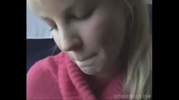 naughty blonde paying a blowjob on the bus