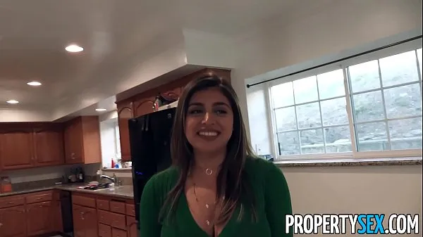 PropertySex Busty wife with huge natural boobs fucks local male real-estate agent when he shows up to her house