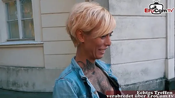German blonde skinny tattoo Milf at EroCom Date Blinddate public pick up and POV fuck
