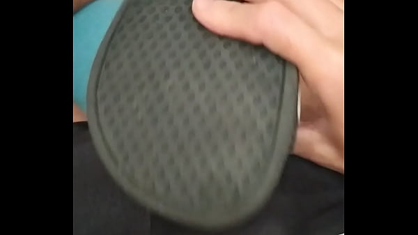 Watch Cumming in the Adidas Right Foot Slipper total Tube