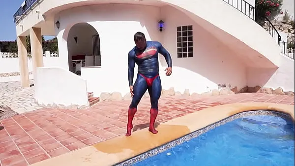 Watch Superman gets his thonged spandex suit soaking wet total Tube