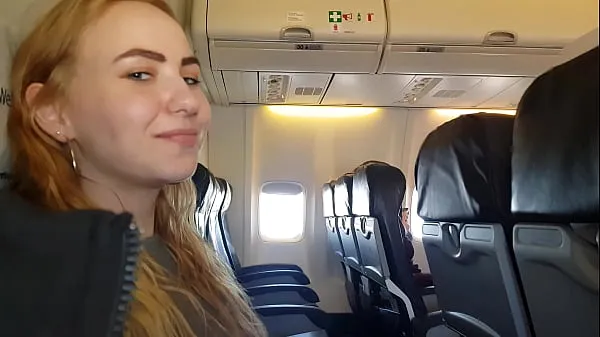 Real public whore blue eyes in airplane